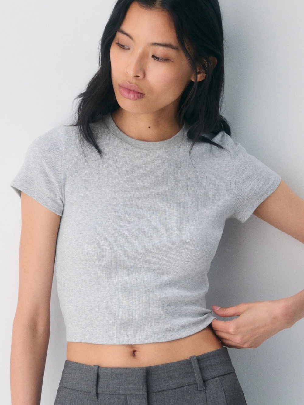 Aritzia Short-Sleeve Ribbed Tee